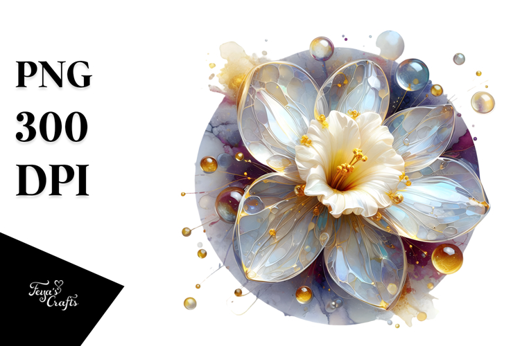 Abstract Narcissus Watercolor Splash PNG example image 1