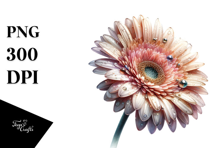 Gerbera Watercolor Splash PNG example image 1
