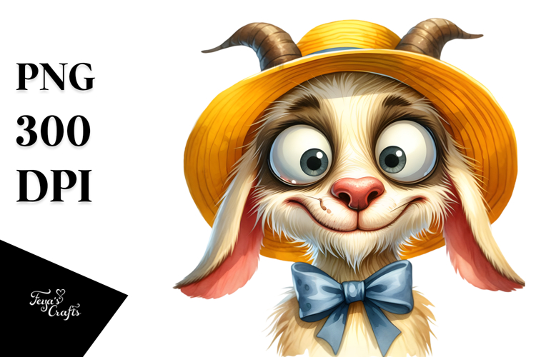 Sublimation Funny Dog Goat Sun Hat Big Eyes