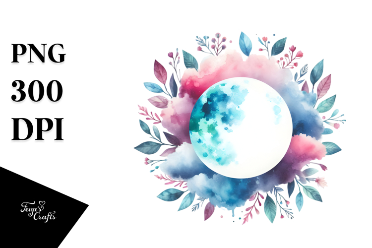 Sublimation Vibrant Whimsical Moon Foliage Clouds