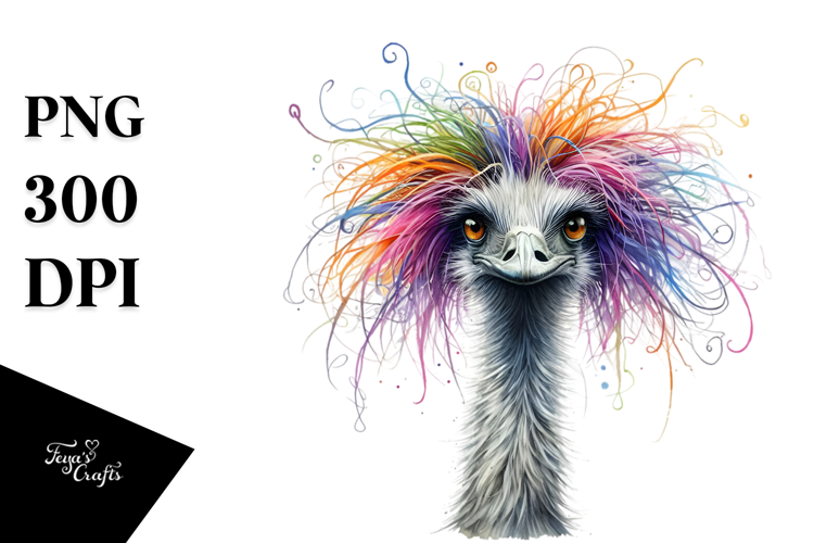Vibrant Watercolor Moa PNG