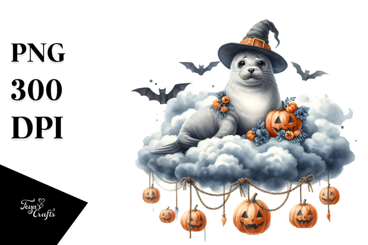 Seal Dressed for Halloween PNG