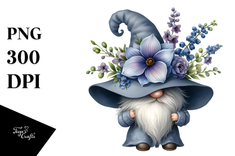 Cute GNOME with Floral Ornament
