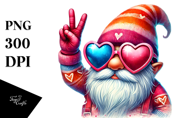 Colorful Valentines Gnome