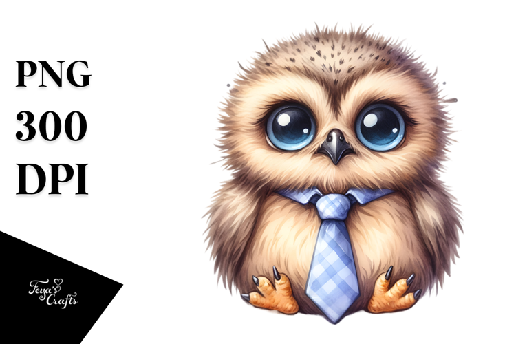 Funny Baby Owl Sitting Tie