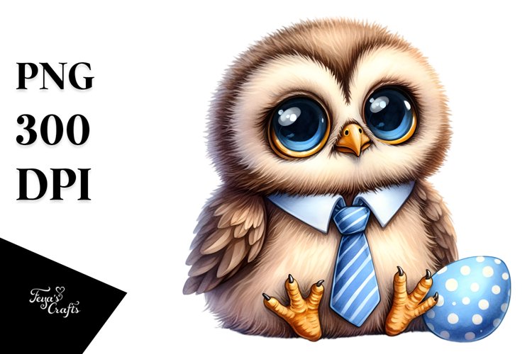 Funny Baby Owl Sitting Tie example image 1