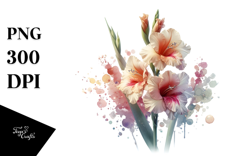 Elegant Gladiolus, High-Resolution PNG