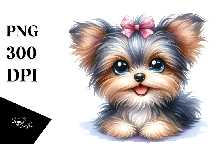 Cute Happy Yorkipoo PNG
