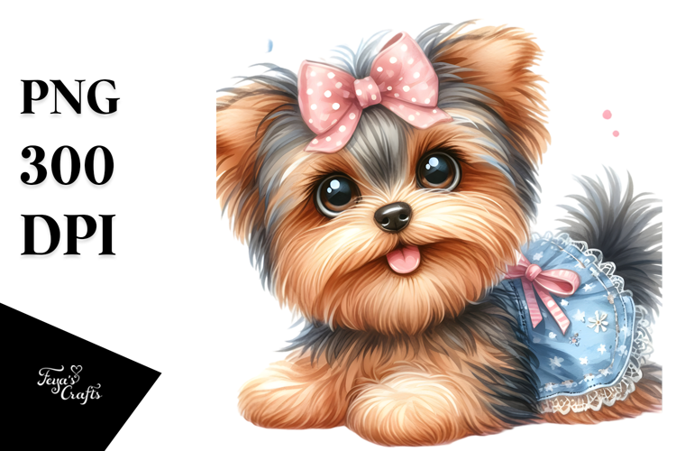 Cute Happy Yorkipoo PNG