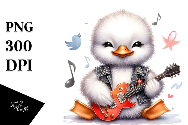 Baby Swan with Rocker Look, Energetic PNG