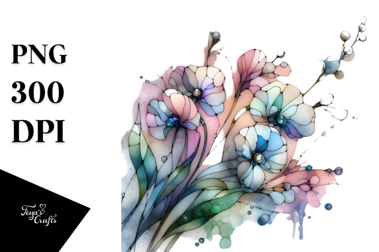 Abstract Stained Sweet Pea, Sublimation PNG