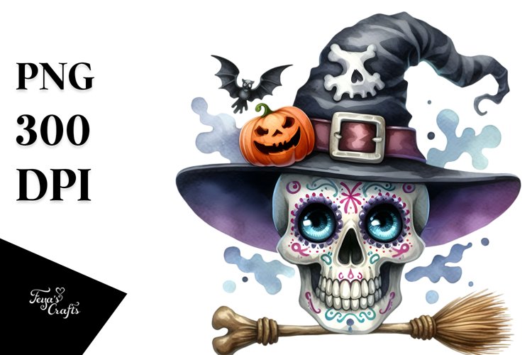 Funny Halloween Skull | Sublimation Clipart