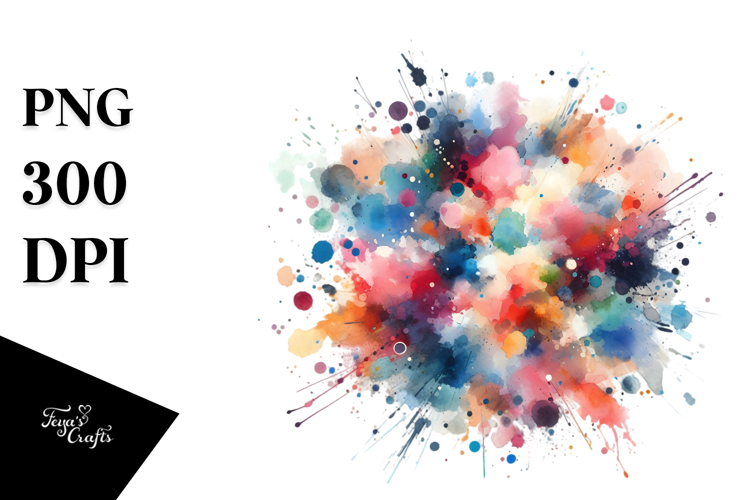 Colorful Brushstroke Splash, PNG