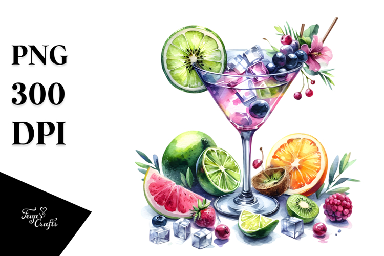 Watercolor Cocktail Clipart Image 23