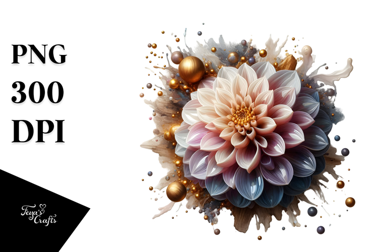 Glossy Dahlia PNG