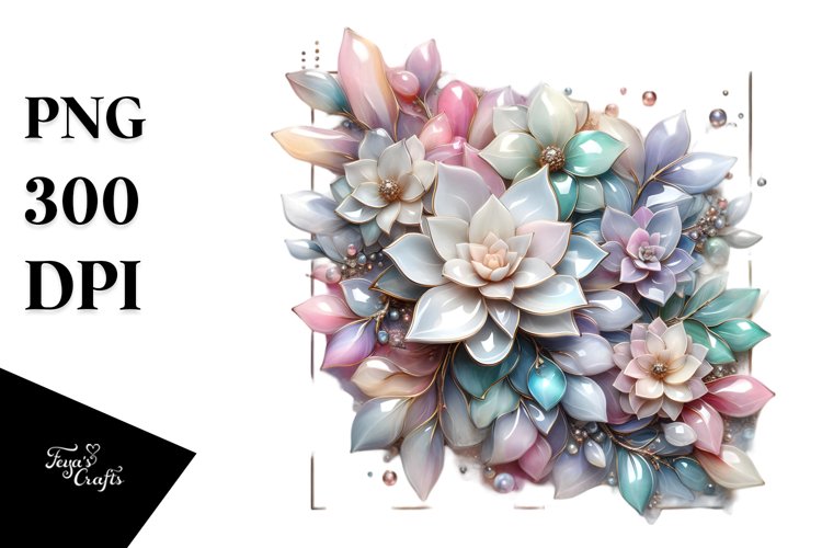 Abstract Pastel Gardenia PNG example image 1