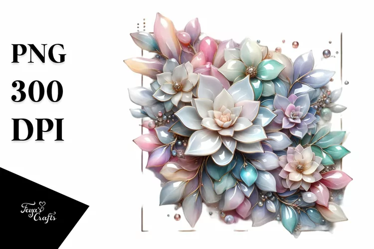 Abstract Pastel Gardenia PNG