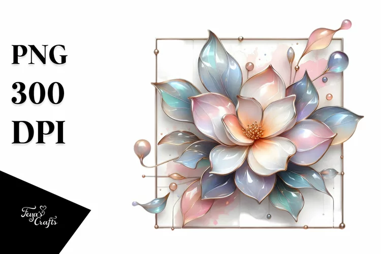 Abstract Pastel Gardenia PNG