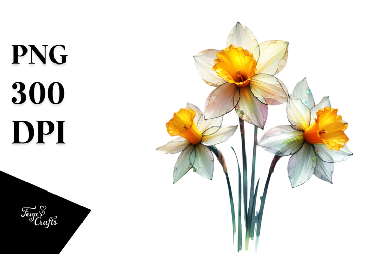 Daffodil with Golden Insertions, High-Res PNG