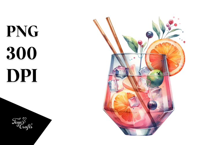 Watercolor Cocktail Clipart Image 20