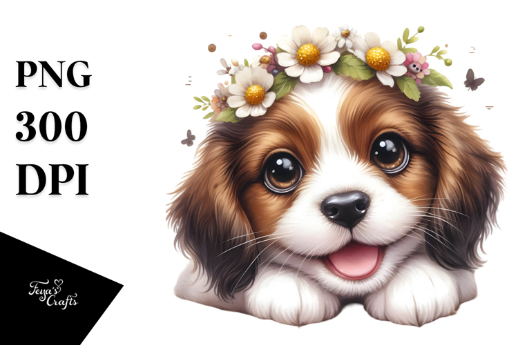 Watercolor Baby Brittany PNG