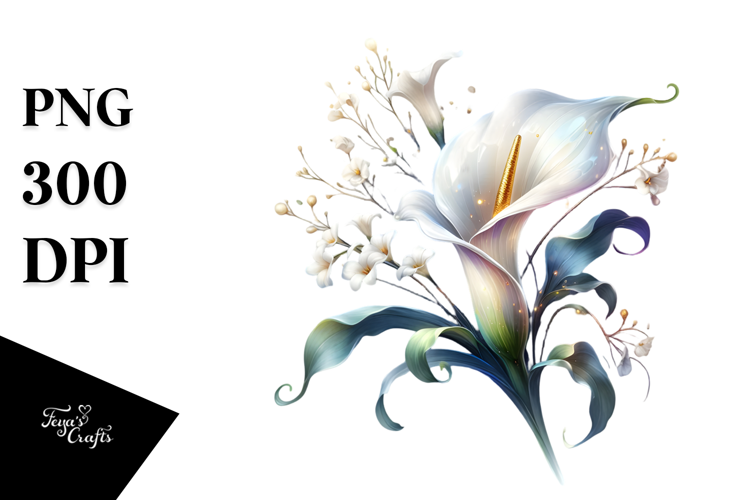 Calla Lily with Golden Insertions, PNG