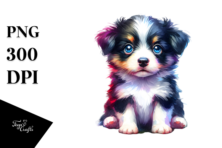 Expressive Baby Border Collie PNG