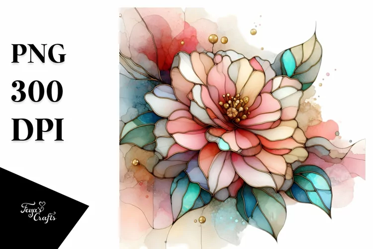 Vibrant Camellia Splash | Clipart
