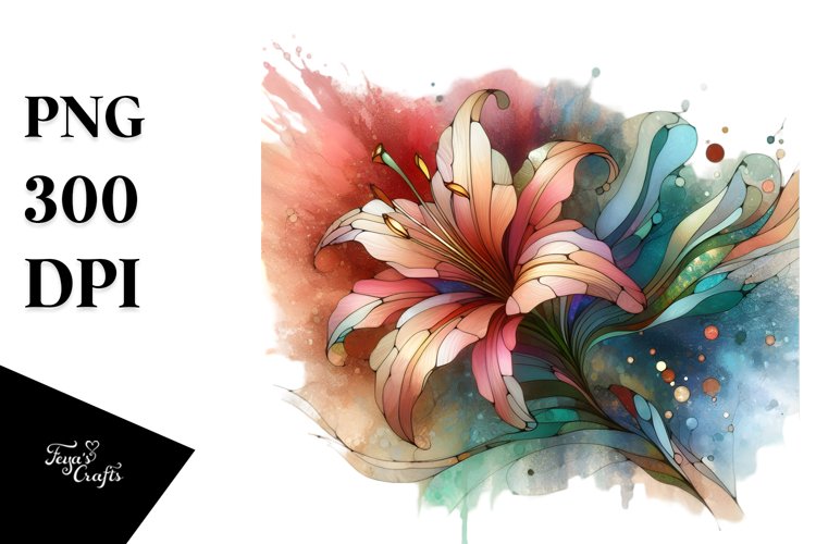 Pastel Stained Lily | Clipart