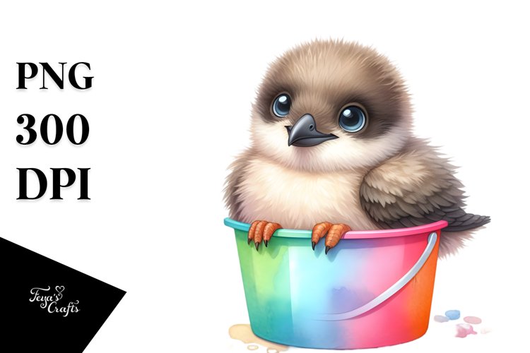 Colorful Baby Arctic Skua Plastic Bucket example image 1