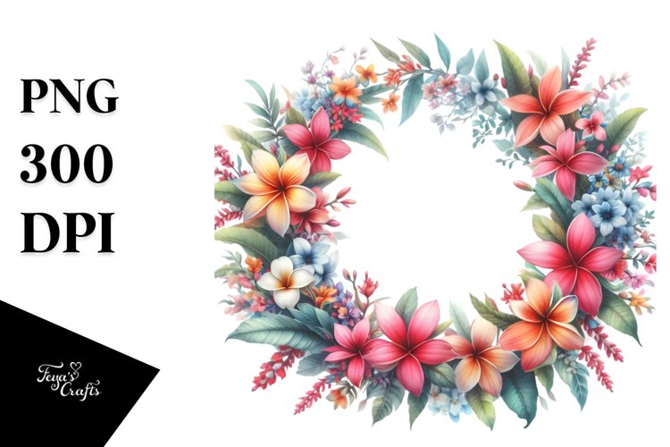 Vibrant Floral Frame with Small Hawayan Flowers