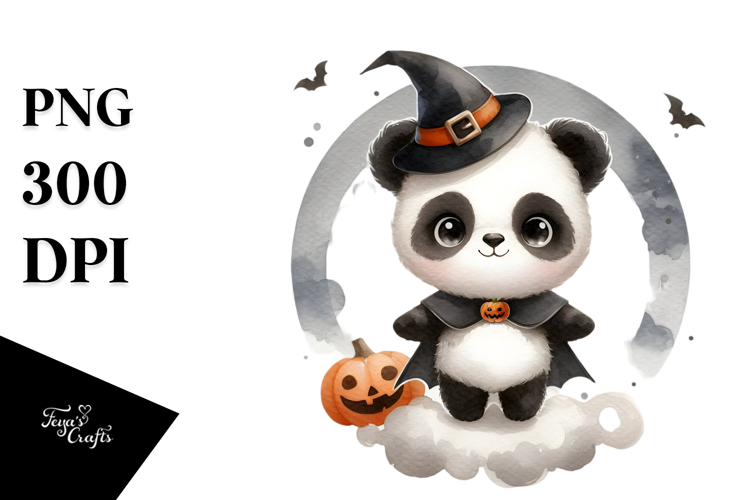 Cute Halloween Panda PNG