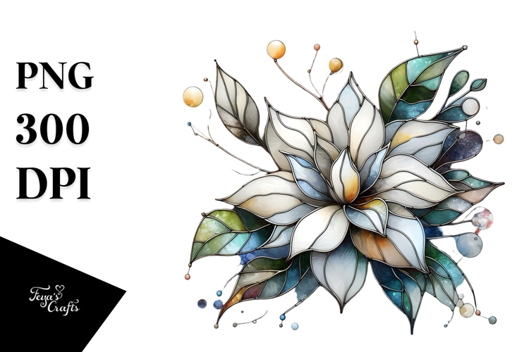 Abstract Stained Gardenia Metallic Insertions PNG