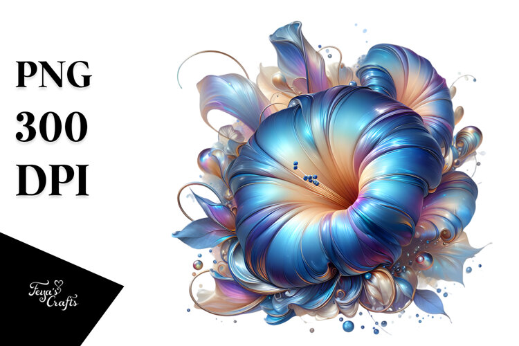 Abstract Morning Glory Watercolor Splash example image 1