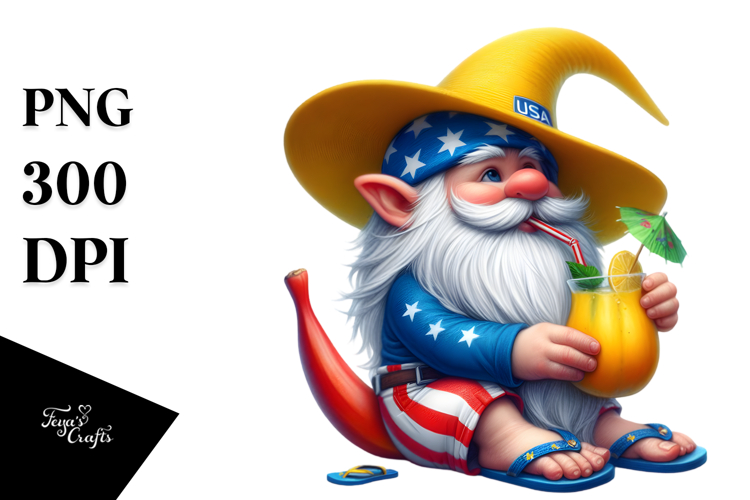 Gnome Beachwear Yellow Hat | Digital Painting