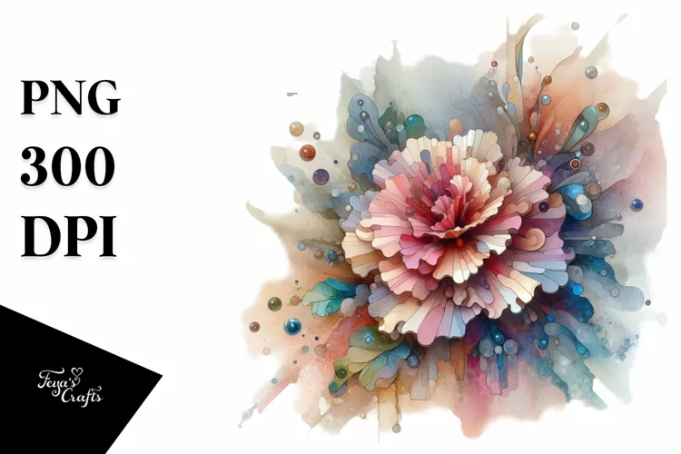 Stained Carnation Material Watercolor | Sublimation |
