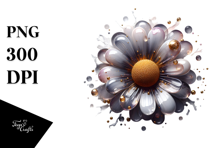 Glossy Daisy Abstract PNG