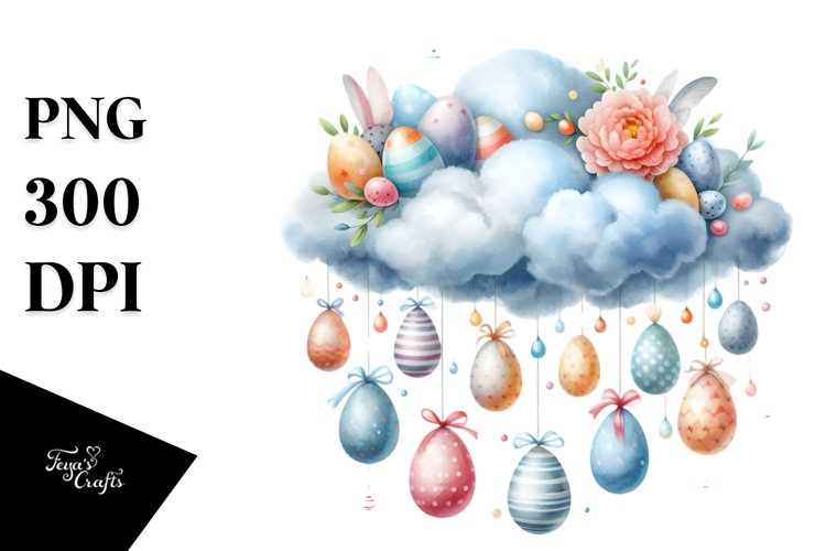 Watercolor Easter Eggs Clipart Image 10