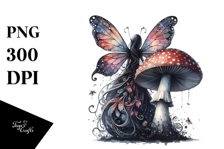 Gothic Fairy Mushroom Creative PNG