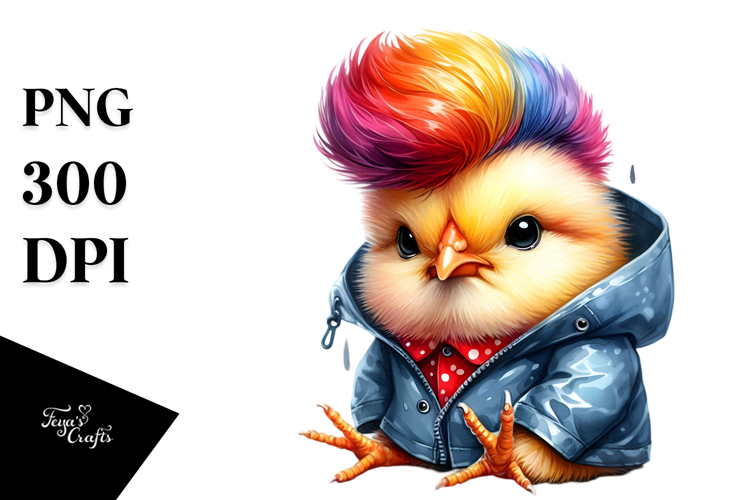Modest Baby Chicken with Raincoat PNG
