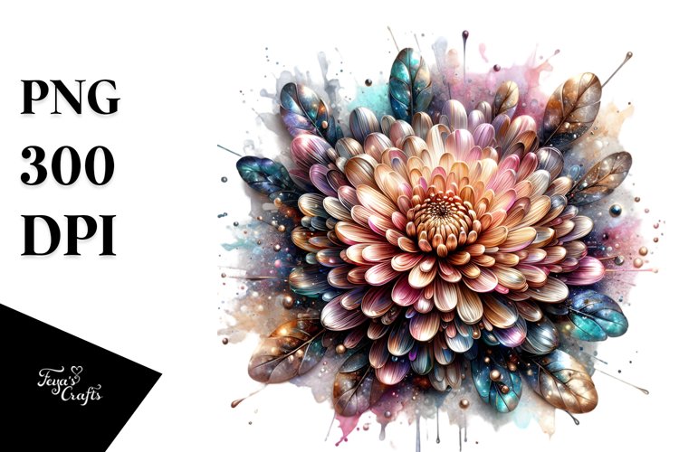 Chrysanthemum Shiny Watercolor example image 1