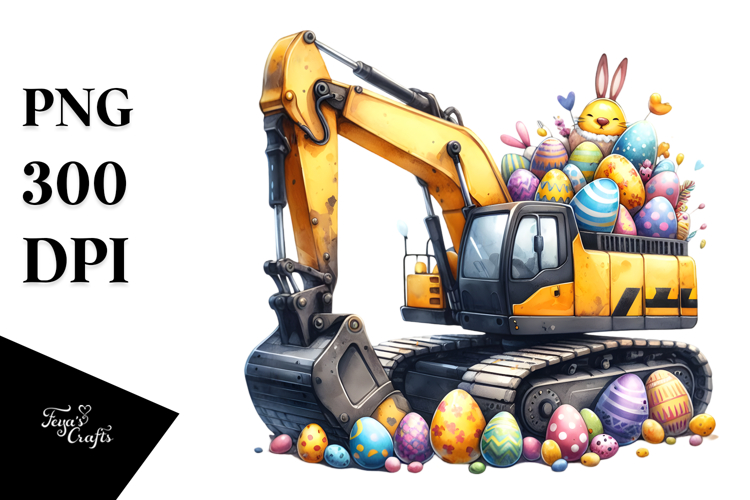 Funny Easter Excavator, PNG