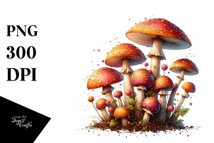 Mushroom Watercolor Splash