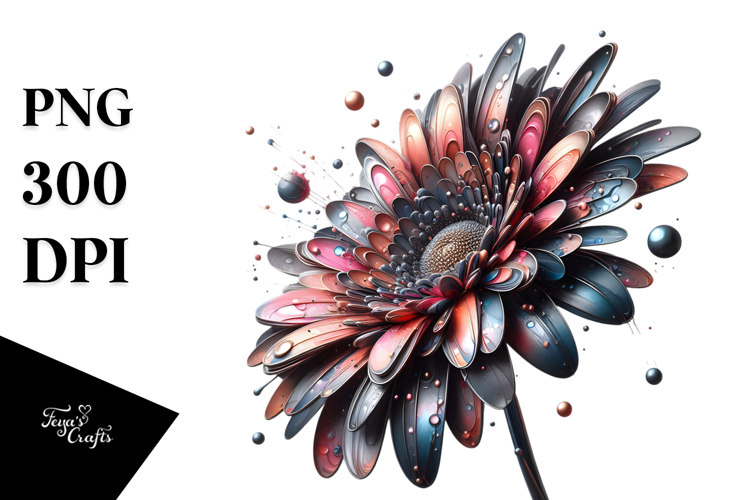 Metallic Glossy Abstract Gerbera PNG