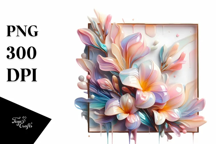 Abstract Pastel Freesia Made of Material PNG