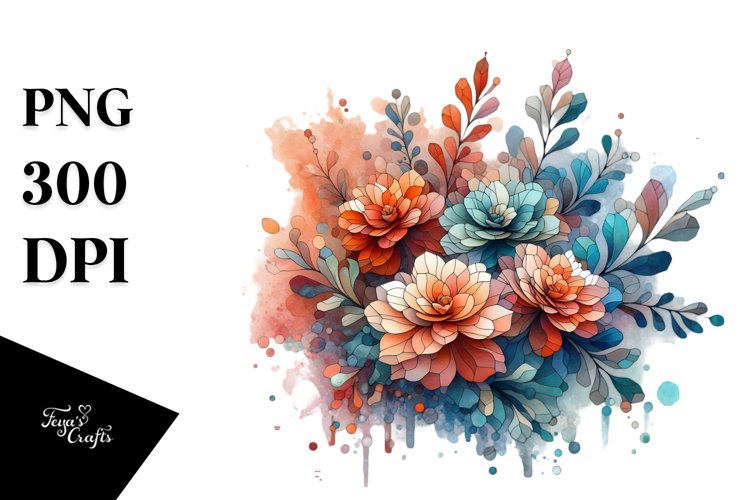 Colorful Begonia Abstract Clipart