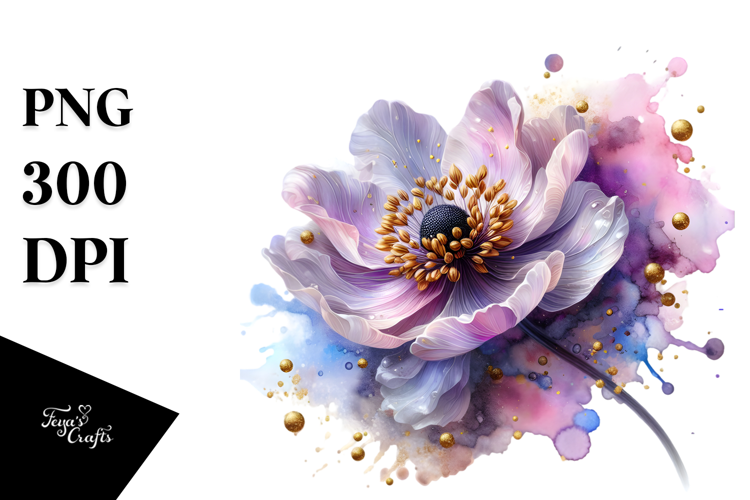 Material Anemone Watercolor Splash PNG
