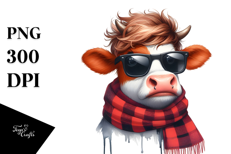 Contemptuous Cow with Cool Hair, Bold PNG
