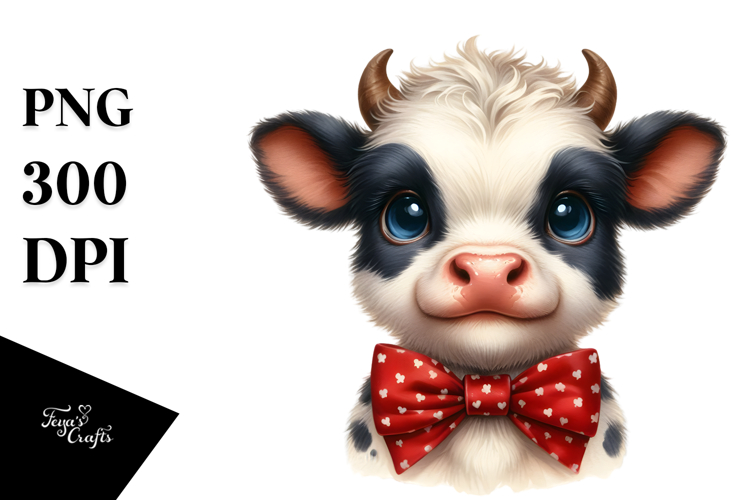 Expressive Baby Cow Design, Transparent PNG