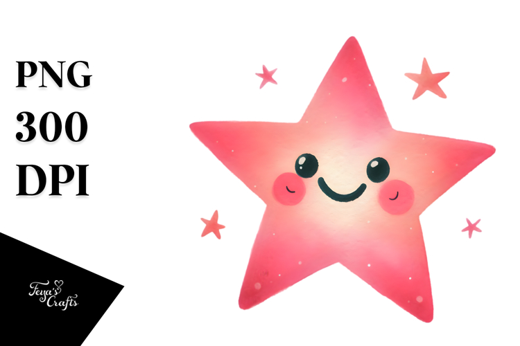 Pinkish Smiling Star PNG